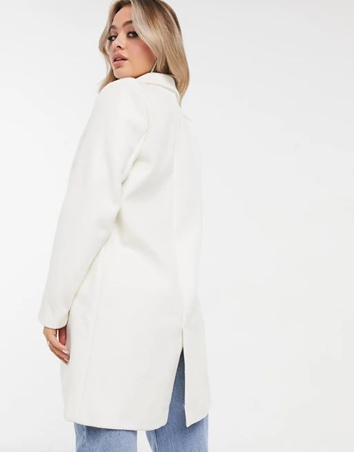 I Saw It First button front formal coat in white | ASOS (Global)