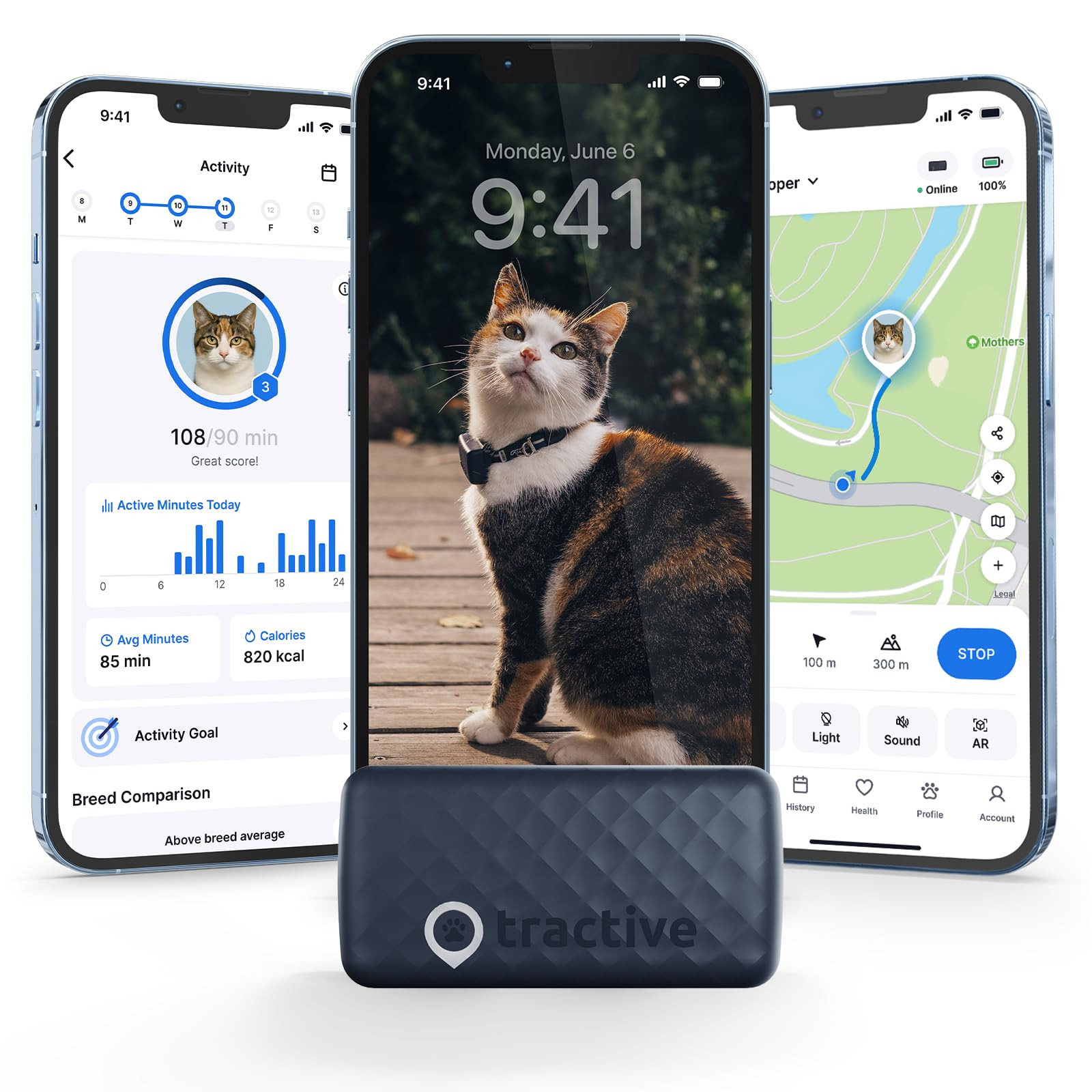 Tractive Smart Cat GPS Tracker | Real-Time Location & Wellness Monitoring for Cats 6.5 lbs+ | Ter... | Amazon (US)