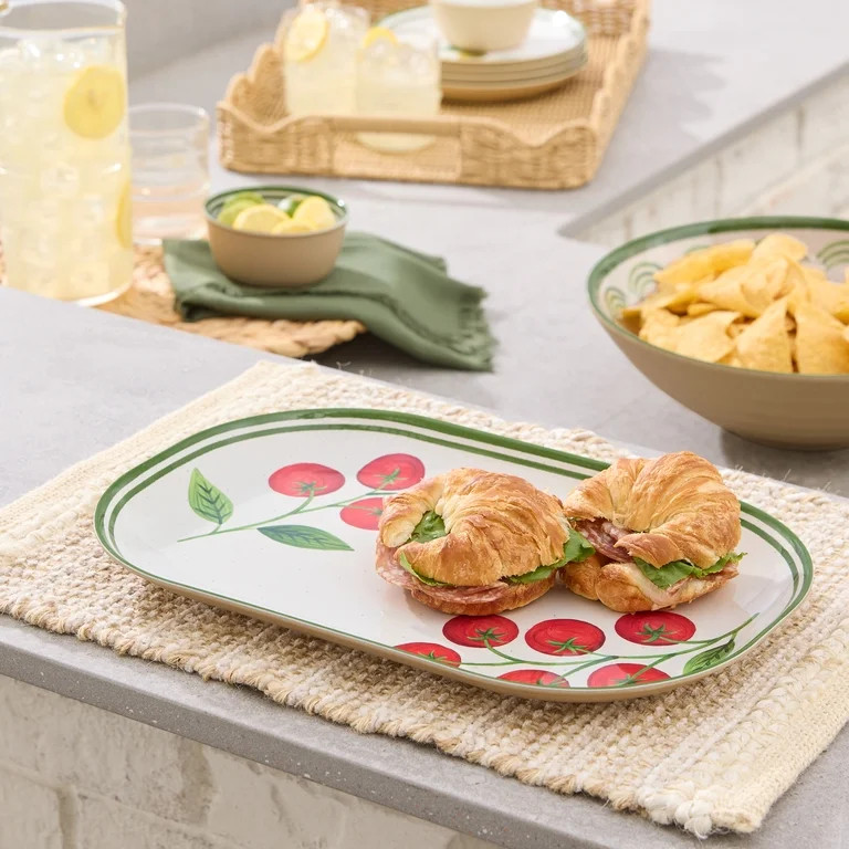 Better Homes and Gardens Bamboo Melamine Tomato Serve Tray | Walmart (US)
