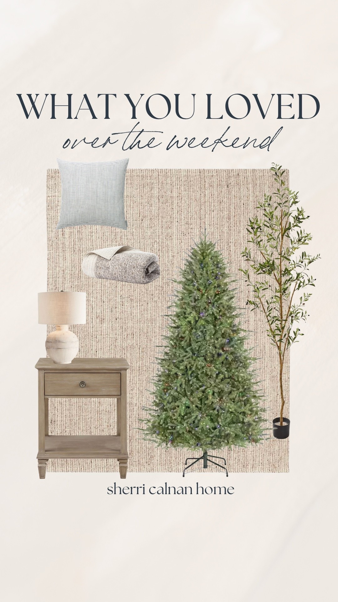 Your favorites from the weekend! 🤍🌲 I love that my Christmas tree made the list already! It’s such a good one! Plus, this faux olive tree is still on sale (50% off!)