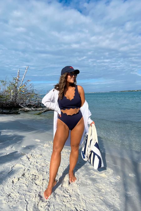 Coverup medium true to size 
Suit: style is “1-lapis blue V”
I sized up one to a large. I like a loose fit. But it does run true to size. Bottoms are on the cheekier side.
Sandals true to size 

Resortwear, bikini, coverup, beach, vaca outfit, beach bag, 

#LTKSeasonal #LTKunder50 #LTKtravel