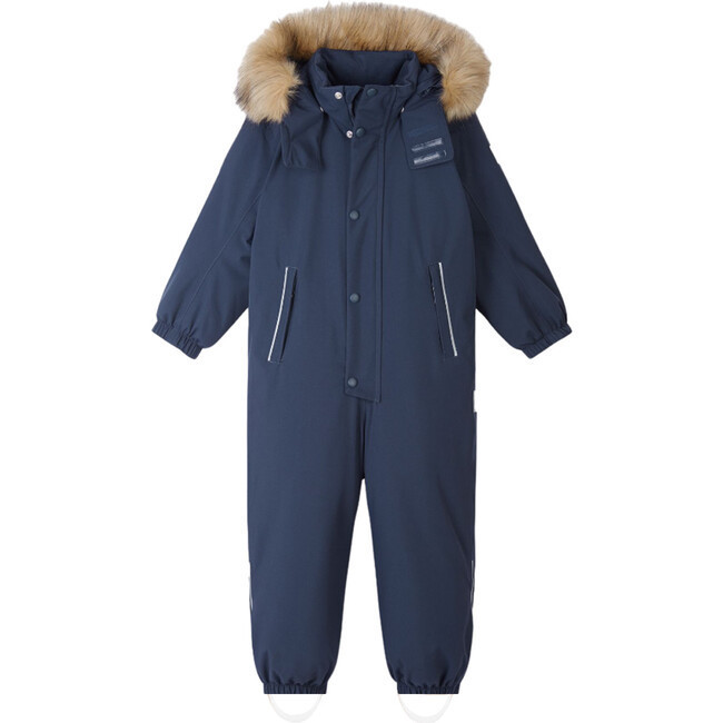 Stavanger Reimatec Winter Snowsuit With Detachable Faux Fur Trim Hood, Navy | Maisonette