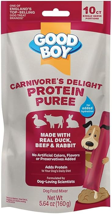 Good Boy Carnivore’s Delight Protein Purees Dog Food Mixers for All Adult Dogs, 10 Count, Easy ... | Amazon (US)