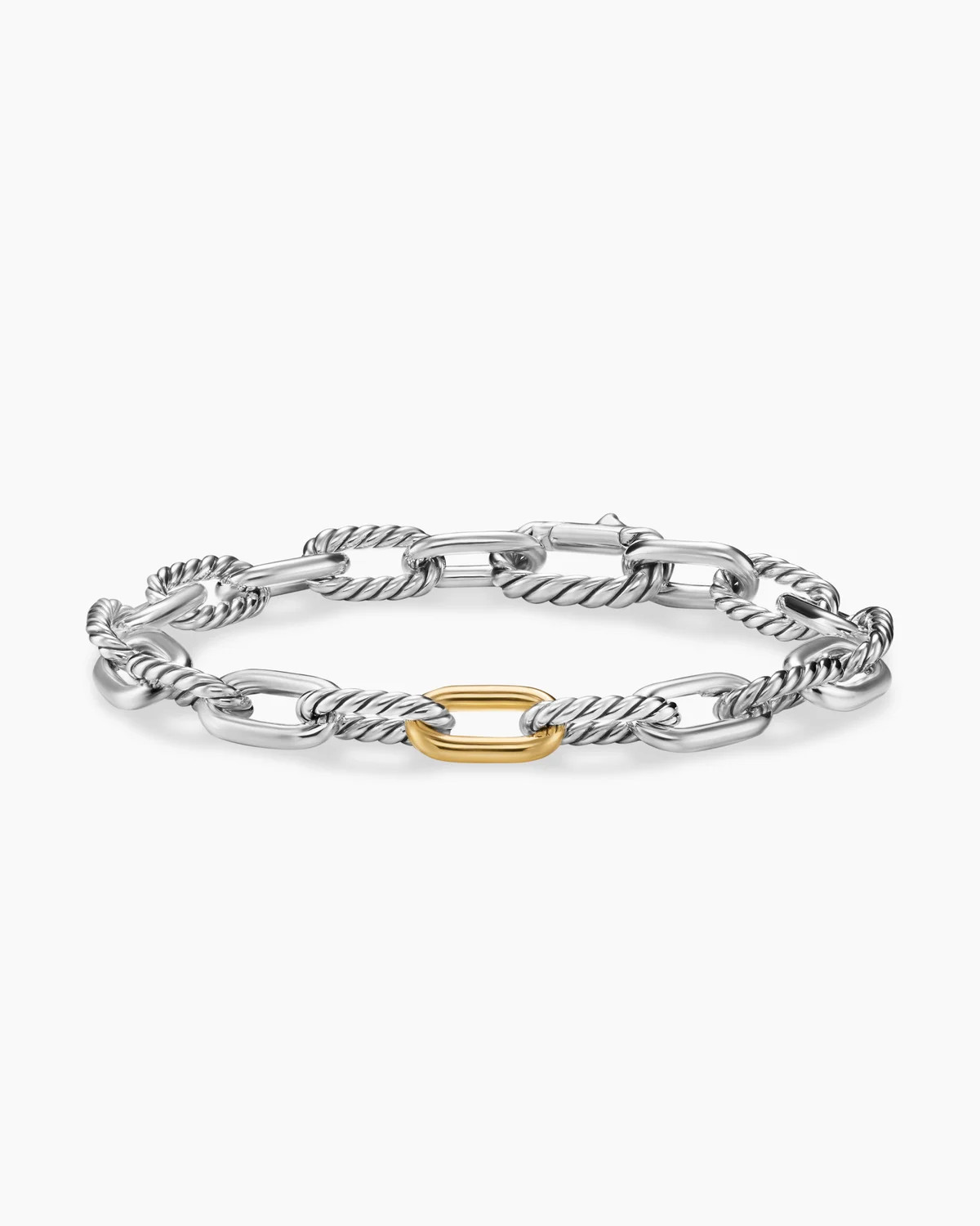 David Yurman | DY Madison Chain Bracelet in Sterling Silver with 18K Yellow Gold, 8.5mm | David Yurman