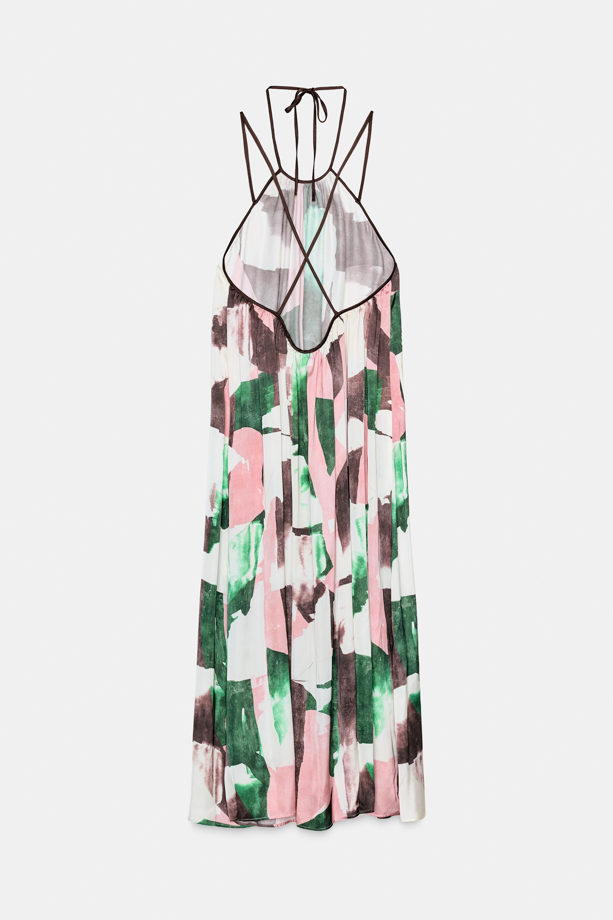 PRINTED HALTER DRESS | Zara AU
