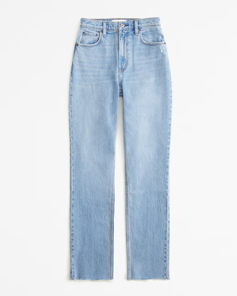 Women's Curve Love Ultra High Rise 90s Straight Jean | Women's Bottoms | Abercrombie.com | Abercrombie & Fitch (US)