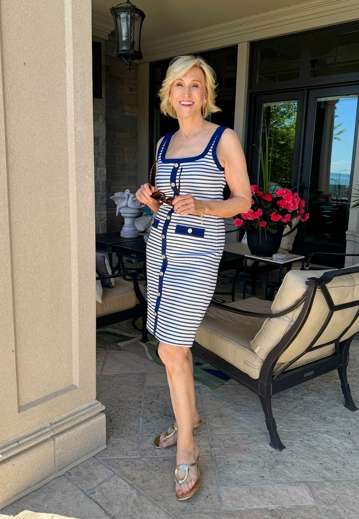 A striped dress never goes out of style. 🤍⚓️ It’s one of those pieces I know I’ll reach for again and again because it’s so easy to wear.

I paired it with simple gold sandals to keep the look effortless, and honestly, that’s all it needs. Whether you’re heading out for lunch, packing for a vacation, or just running errands, this is the kind of outfit that always feels put together without trying too hard.

#LTKOver40 #LTKSeasonal #LTKootd
