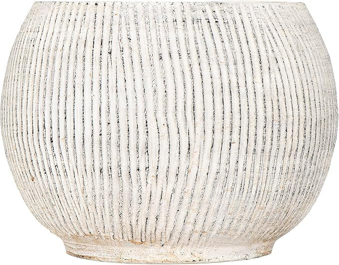Creative Co-Op Distressed Cream Terracotta Planter with Fluted Texture | Amazon (US)