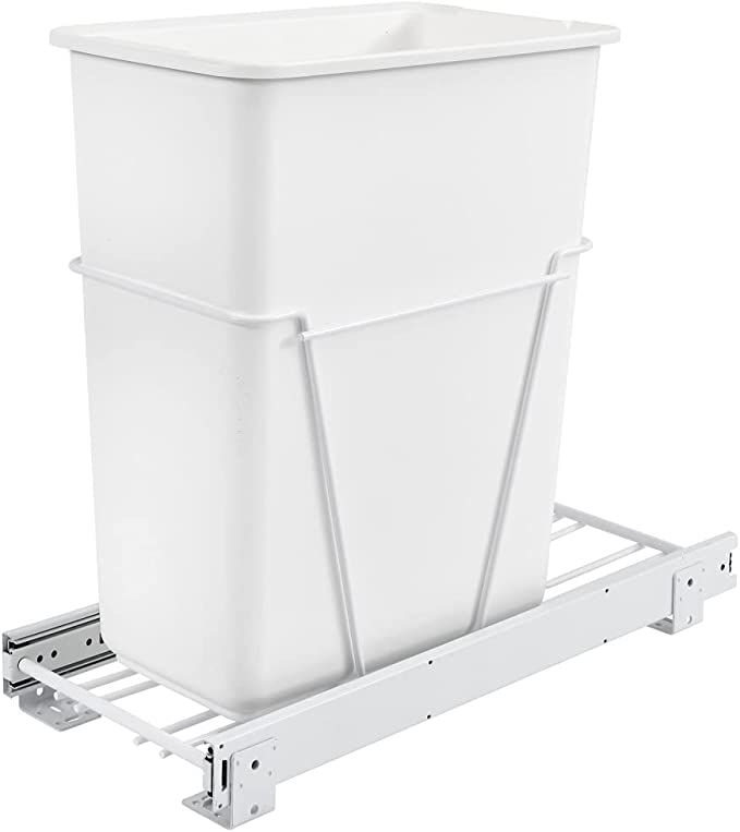 Rev-A-Shelf 30 Qrt Pull-Out Waste Container, Standard, White | Amazon (US)