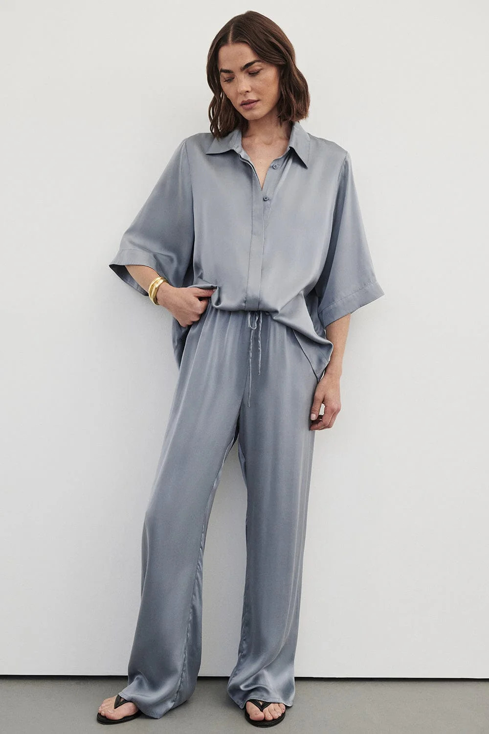 PERCY DUSTY BLUE SILK PANT | DISSH