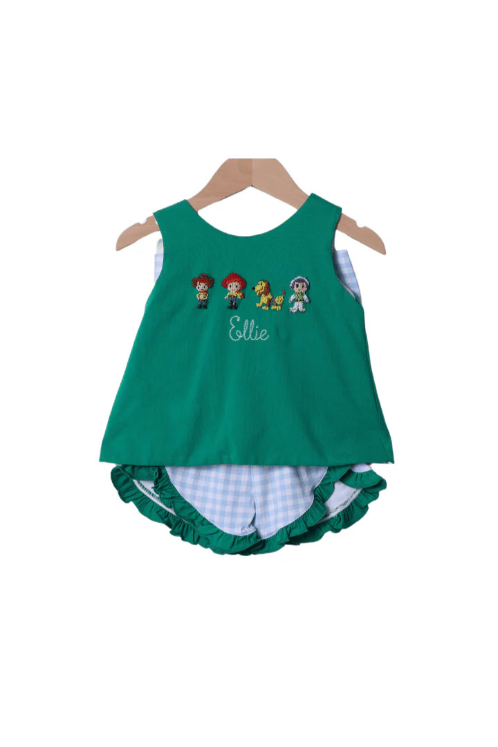 French Knot Cowboy and Friends Bow Short Set | The Smocked Flamingo