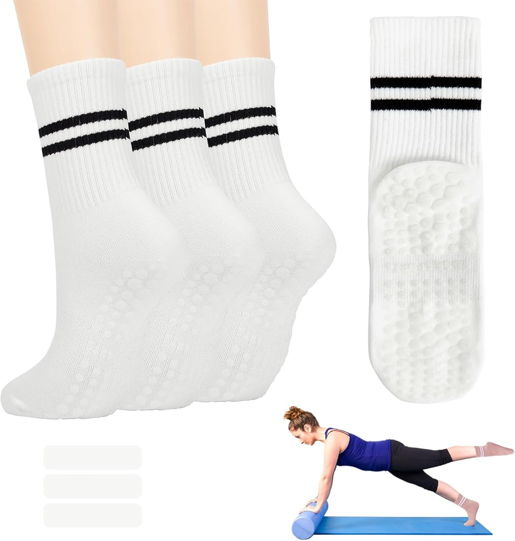 Zando Grip Socks Pilates Socks with Grips Hospital Socks with Grips Non Slip Socks Women for Yoga... | Amazon (US)