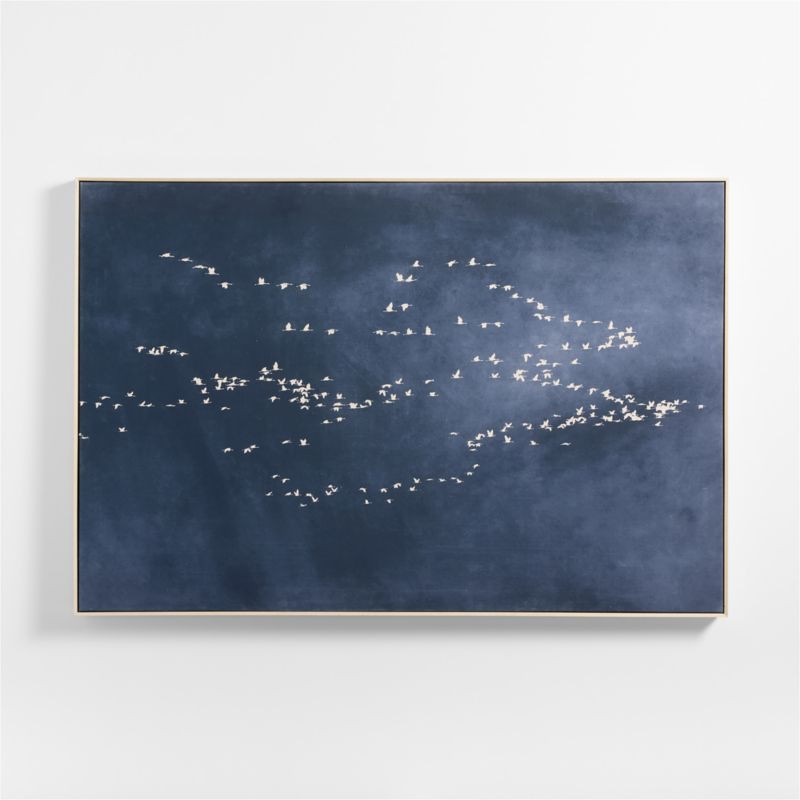 "Heading South" Blue Canvas 70"x47" Wall Art Print + Reviews | Crate & Barrel | Crate & Barrel