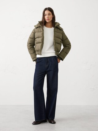 Short Hooded Puffer Jacket | Banana Republic Factory