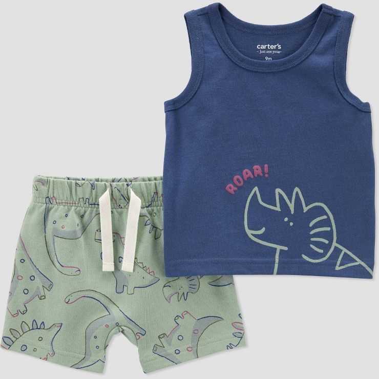 Carter's Just One You®️ Baby Boys' Dino Top & Bottom Set - Blue | Target