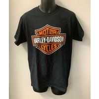 Harley Davidson Hd Bar & Shield Orange T-Shirt, Motorcycle Shirts, 90S Davidson, Tee, Logo T09 | Etsy (US)
