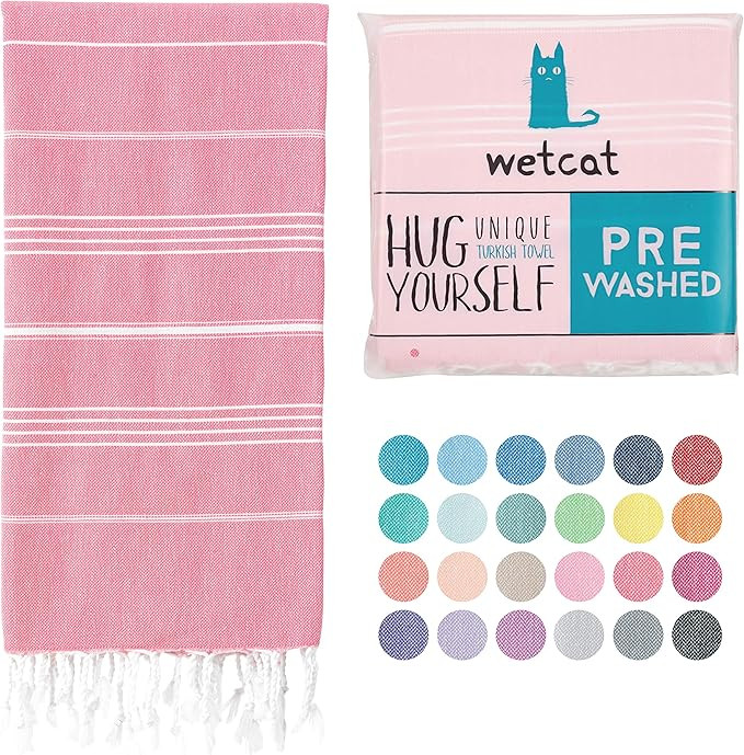 WETCAT Turkish Beach Blanket (38 x 71) - Prewashed for Soft Feel, 100% Cotton - Quick Dry Beach T... | Amazon (US)