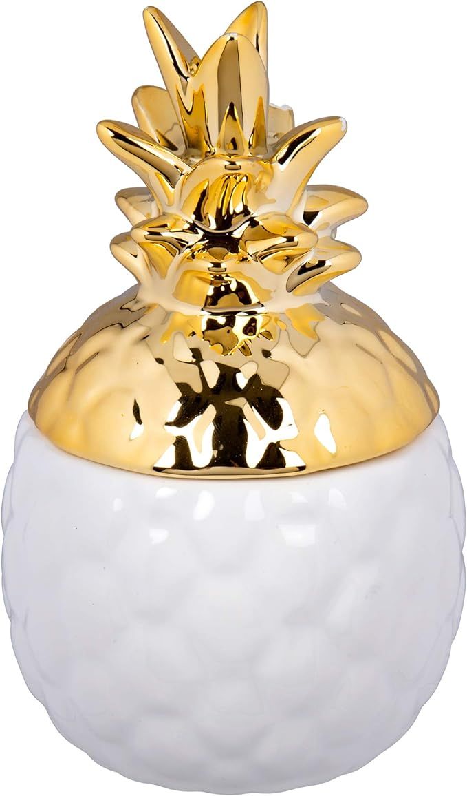 Truu Design Small Adorable Novelty Pineapple Design Ceramic Jewelry Storage Jar, Jewelry Organize... | Amazon (US)