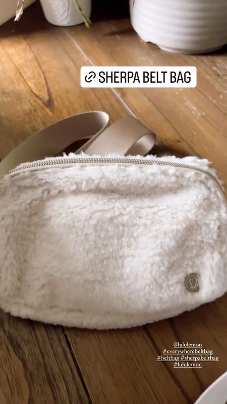 Sherpa everywhere belt bag from Lululemon in natural ivory trench compared to white nylon

#LTKHoliday #LTKitbag #LTKSeasonal