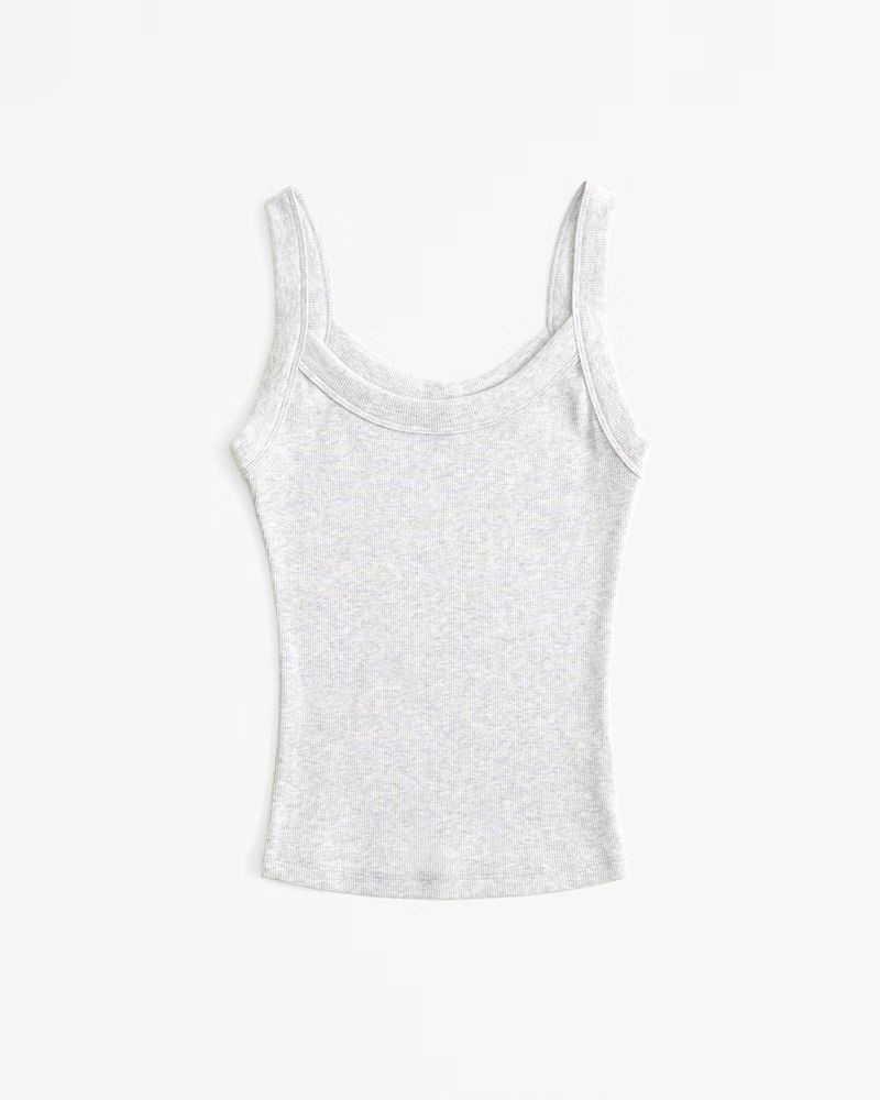 Essential Tuckable Straight-Neck Rib Tank | Abercrombie & Fitch (US)