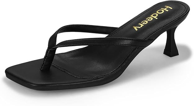 Women's Kitten Heels Thong Sandals Open Square Toe Flip Flop Low Heels 2.5 Inch Slip On Sexy Wome... | Amazon (US)