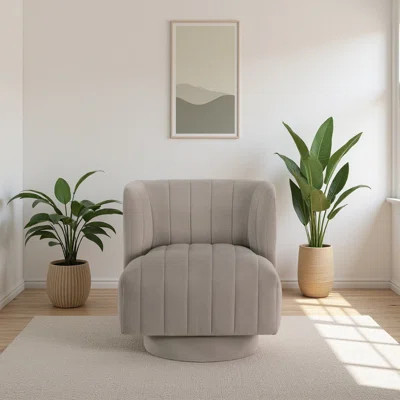 Modern Swivel Chair Upholstered Comfort Fabric Stylish Living Room Furniture 1Pc Accent Chair Contemporary Design | Wayfair North America