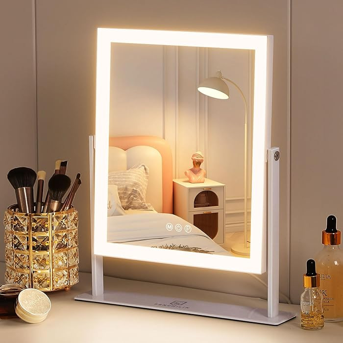 FENCHILIN Vanity Mirror with Lights 11.8" x 9.8",Lighted Makeup Mirror and Hollywood Mirror with ... | Amazon (US)