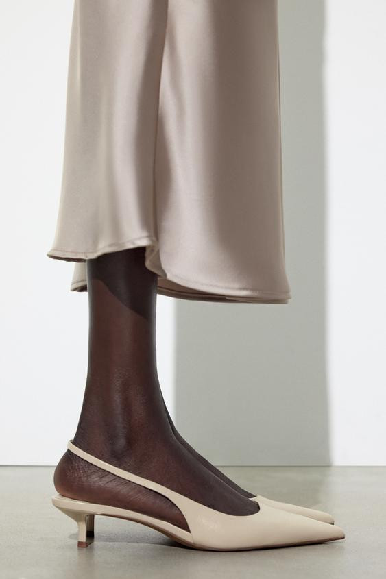 KITTEN HEEL SLINGBACK SHOES | Zara UK
