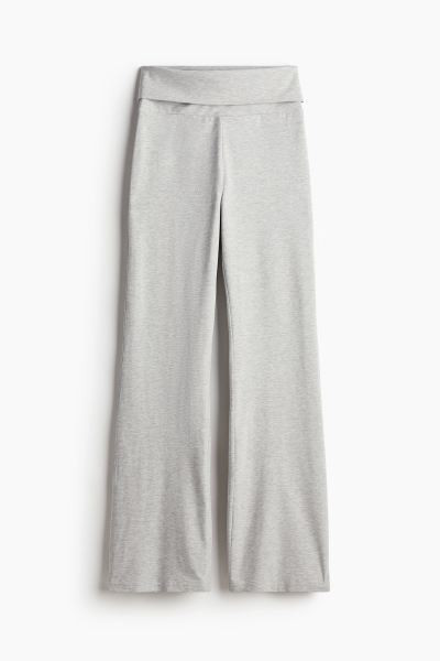 Flared Jersey Pants - Regular waist - Long - Light gray melange - Ladies | H&M US | H&M (US + CA)