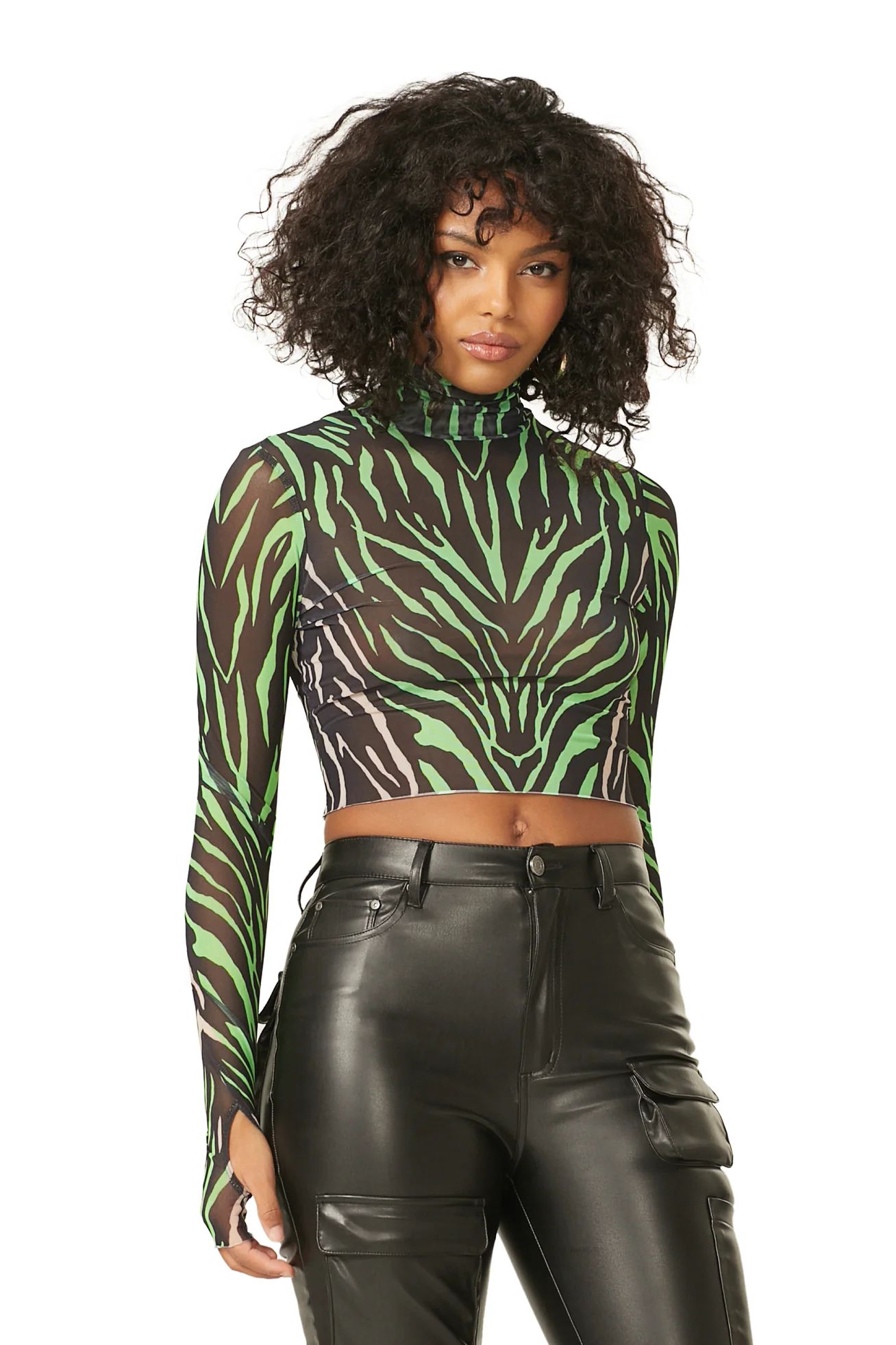 Micaela Top - Green Zebra | ShopAFRM