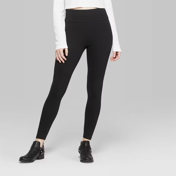 Women's High-Waisted Classic Leggings - Wild Fable Black | Target