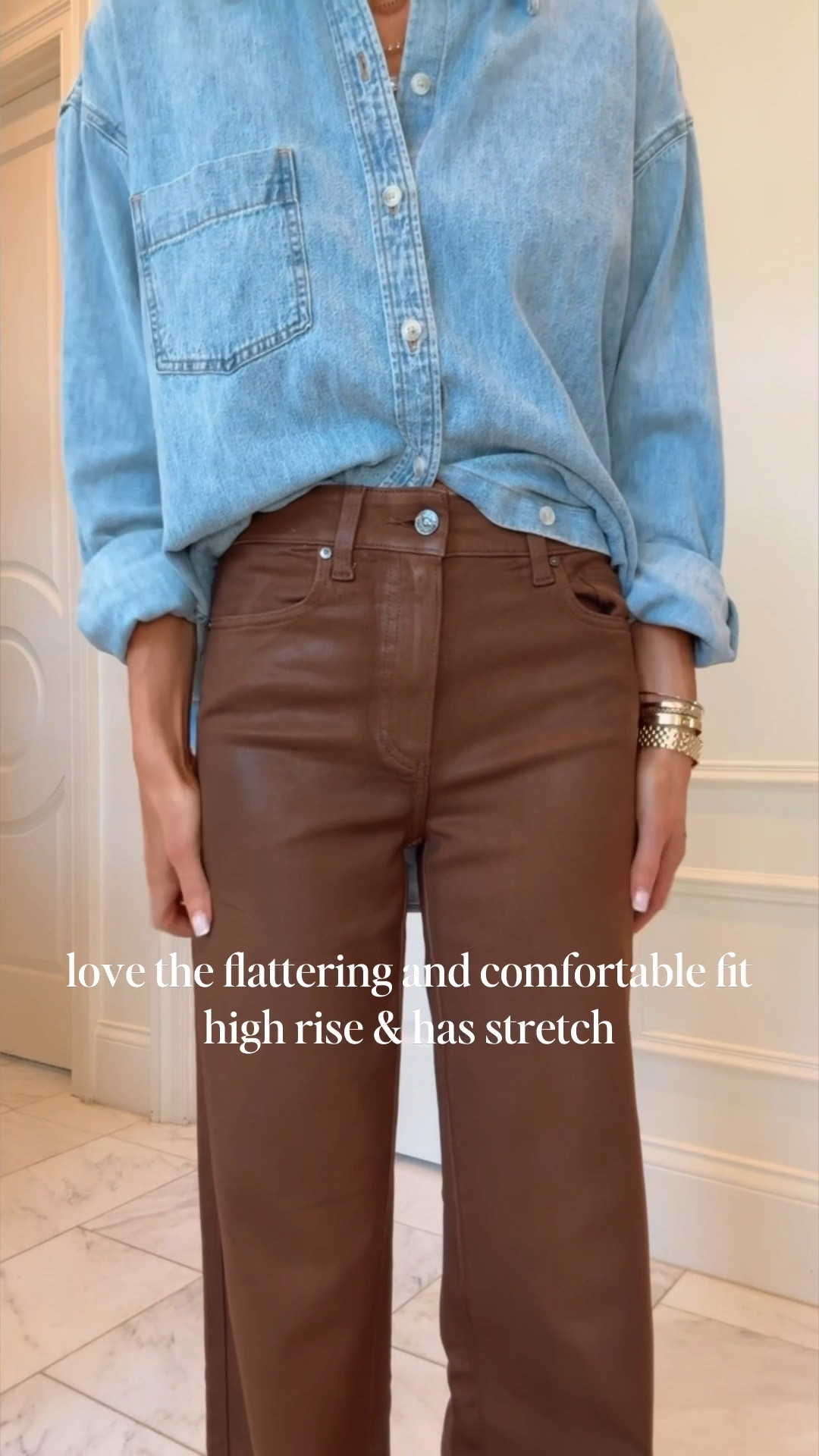 Fall date night outfit. These new coated jeans are so comfortable and flattering 25% off this weekend