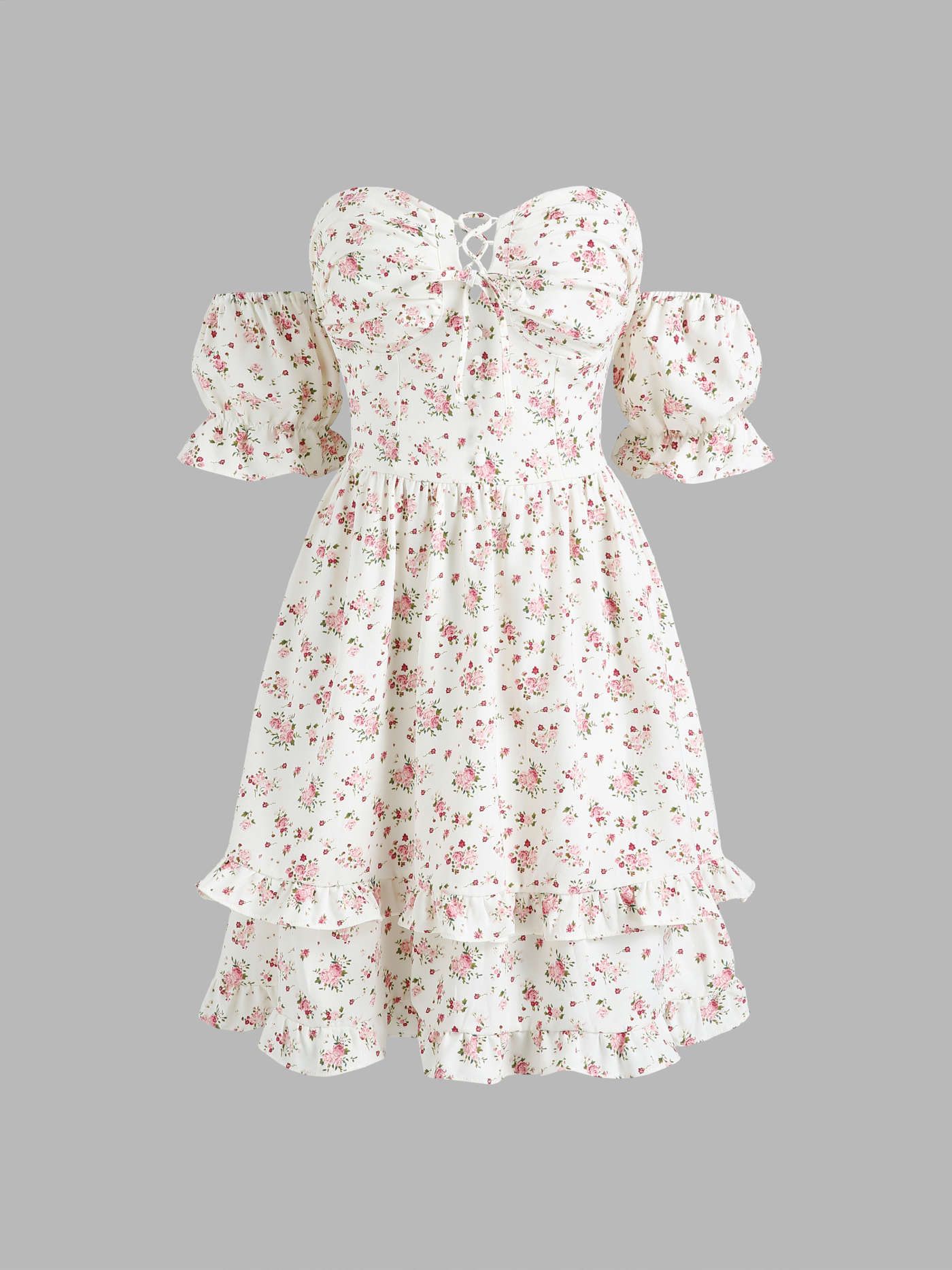 Ditsy Floral Puff Sleeve Corset Dress | Cider