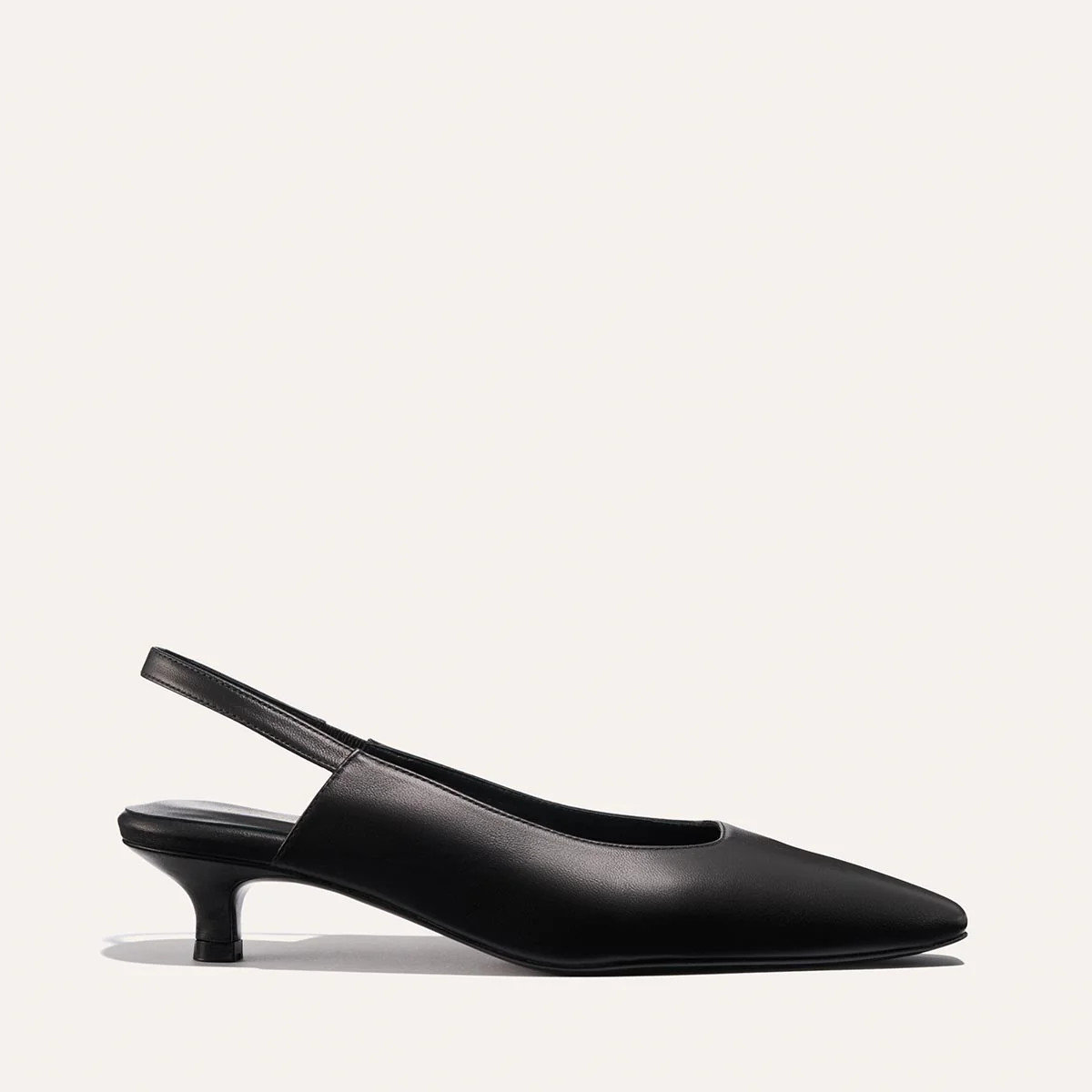 Sling Back Black Leather Kitten Heels | The Sofia Sling | Margaux