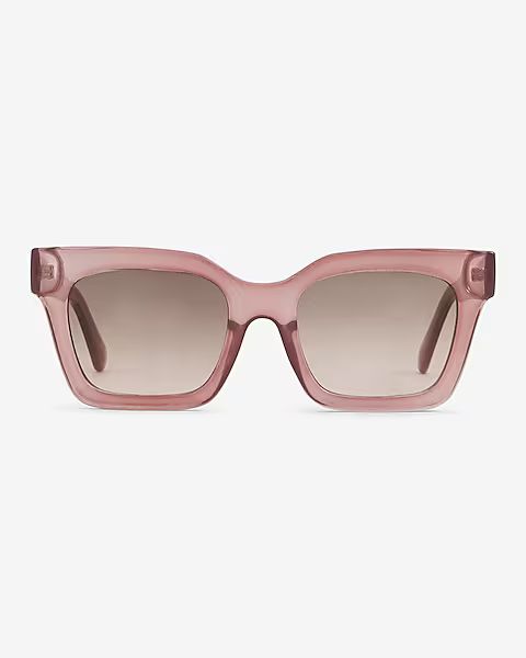 Clear Mauve Square Frame Sunglasses | Express
