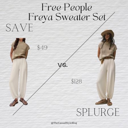 Free people freya sweater set! save vs splurge! 

amazon free people 



#LTKunder50 #LTKsalealert #LTKFind