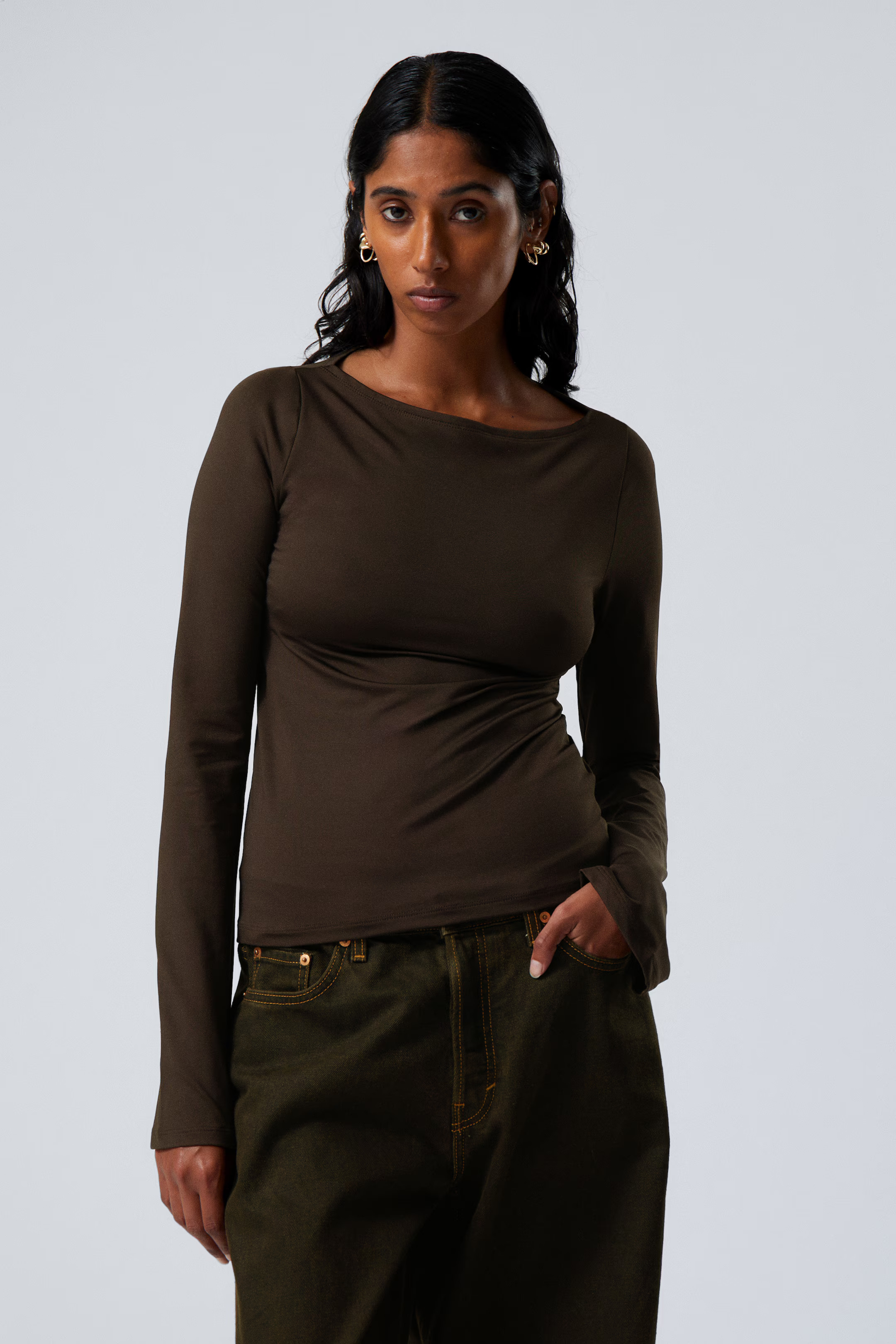 Langarmshirt mit U-Boot-Ausschnitt Annie | H&M (DE, AT, CH, NL, FI)