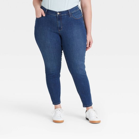 Women's Plus Size Vintage Skinny Jeans - Ava & Viv™ Medium Wash | Target
