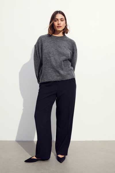 Knit Sweater - Dark gray melange - Ladies | H&M US | H&M (US + CA)