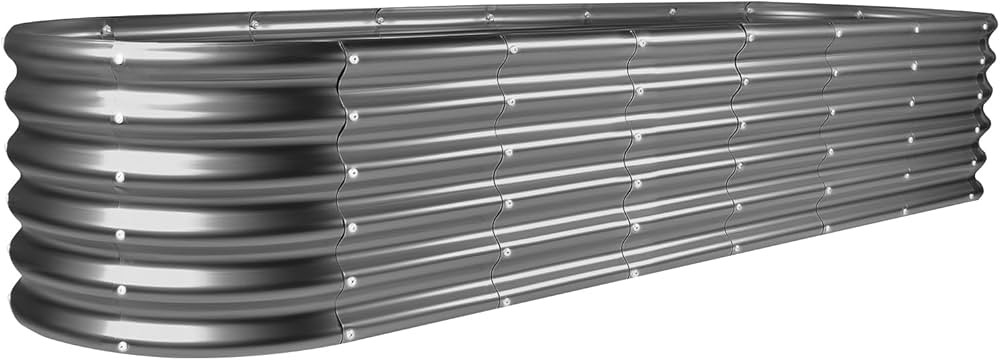 Land Guard 8×2×1.5ft Galvanized Raised Garden Bed Kit, Raised Garden Boxes Outdoor, Oval Metal ... | Amazon (US)