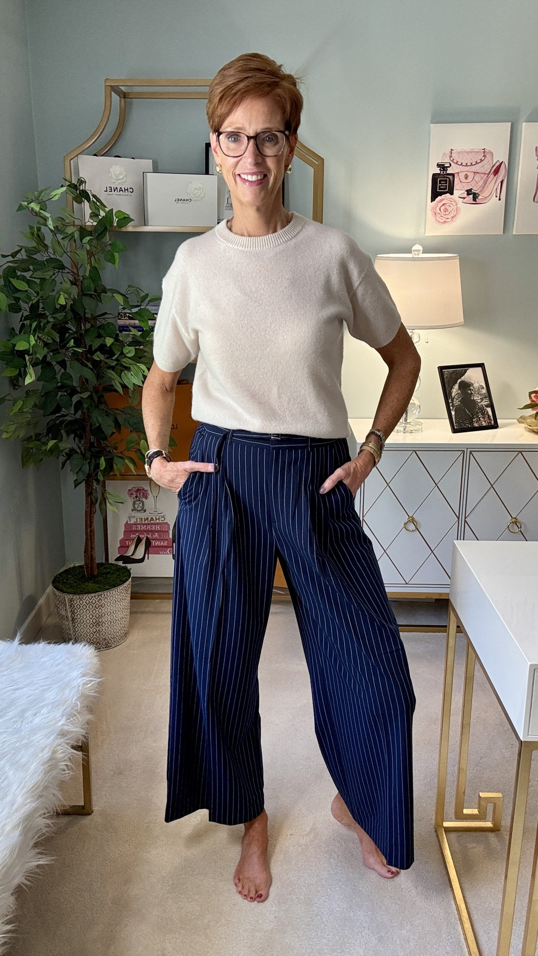 A fitting room only tells me so much.
And this try-on proved it.

Comment TRYON and I’ll send everything over.

At 56 and 6'1", I've learned not to judge a piece solely by the outfit I happen to grab in the store. Sometimes the top isn't quite right. Sometimes the proportions need adjusting. And sometimes one piece that seems just okay becomes VERY good once I get it home and style it with my own wardrobe.

This fall try-on included wide-leg trousers, pull-on pants, fall dresses, striped sweaters, cardigans and denim — but pay attention to the pieces that show up again near the end.
Those are the ones I brought home and restyled with cashmere and pieces already in my closet.

And THAT is the test for me: can I immediately see at least a few ways to wear it with what I already own?

Swipe through the whole try-on before you decide.

Then tell me: which outfit would YOU wear first? And did any of the pieces change your mind once you saw how I styled them at home?

Save this for fall outfit inspiration, send it to your shopping friend, and share it with someone who loves classic style with a little something unexpected.

#TallWomenStyle #FallOutfitIdeas #StyleOver40

#LTKootd #LTKOver40 #LTKTall