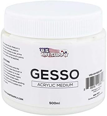 U.S. Art Supply White Gesso Acrylic Medium, 500ml Tub - 16.9 Ounces Over a Pint | Amazon (US)