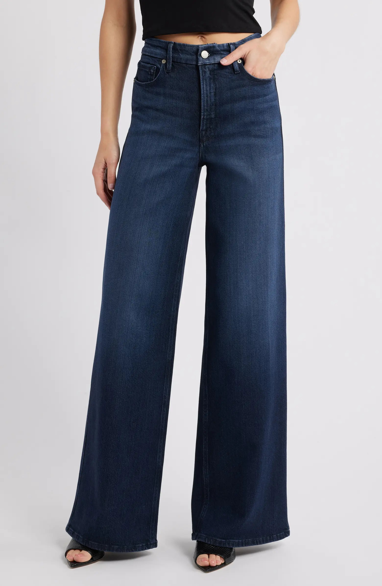 Good American Good Skate High Waist Wide Leg Jeans | Nordstrom | Nordstrom
