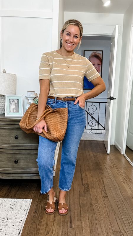 Such an adorable, simple and classic spring outfit! Tailored and perfect for anything! Small tee, tts jeans in short  

#LTKstyletip #LTKmidsize #LTKsalealert