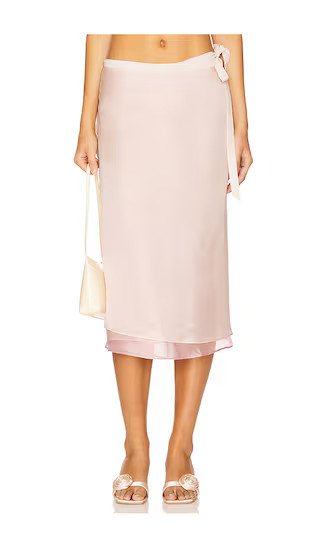 Amber Midi Skirt in Light Sand & Mauve Rose | Revolve Clothing (Global)