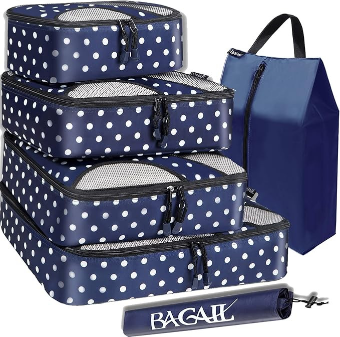 BAGAIL 6 Set Packing Cubes,Travel Luggage Packing Organizers with Laundry Bag | Amazon (US)