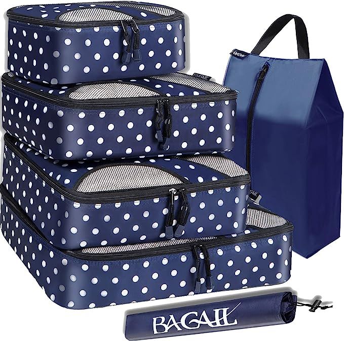 BAGAIL 6 Set Packing Cubes,Travel Luggage Packing Organizers with Laundry Bag | Amazon (US)