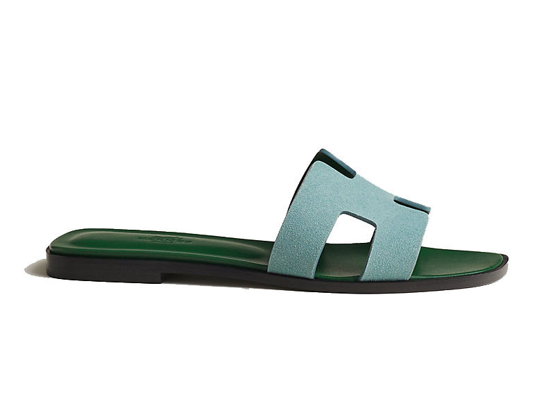 Women's Hermes Oran Sandal Suede Goatskin Sneakers in Vert D'eau | StockX