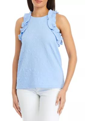 Crown & Ivy™ Women's Ruffle Accented Top | Belk