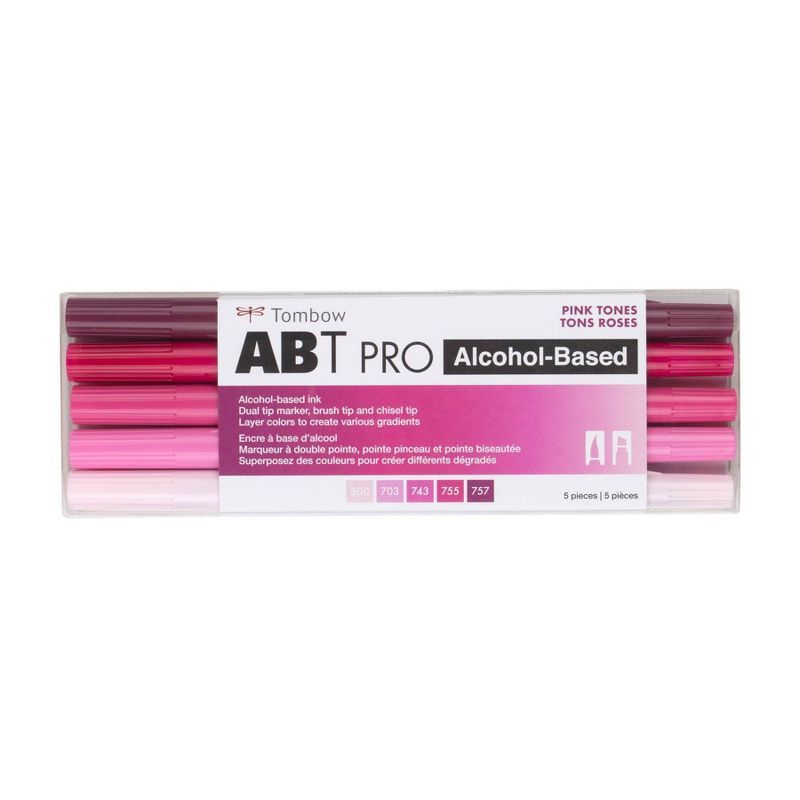 5ct ABT PRO Dual-Tip Alcohol Based Art Markers Pink Tones - Tombow | Target